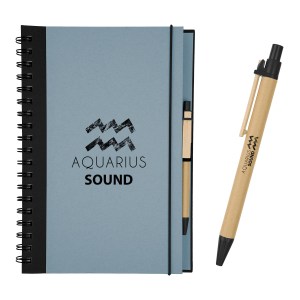 Eco-inspired 7" X 10" Spiral Notebook & Pen 1 Eco-inspired 7" X 10" Spiral Notebook & Pen 1