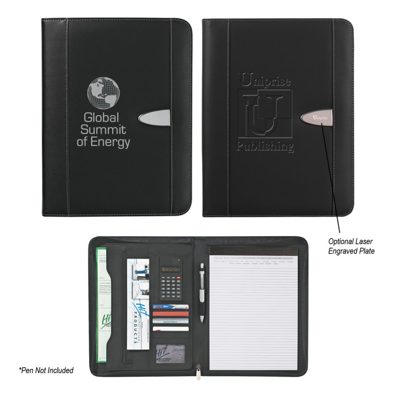 Eclipse Bonded Leather Zippered Portfolio With Calculator 1 Eclipse Bonded Leather Zippered Portfolio With Calculator 1