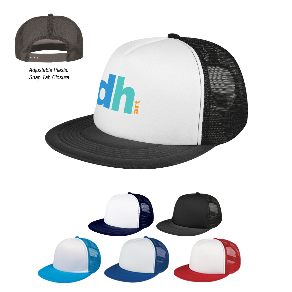 Flat Bill Trucker Cap 1