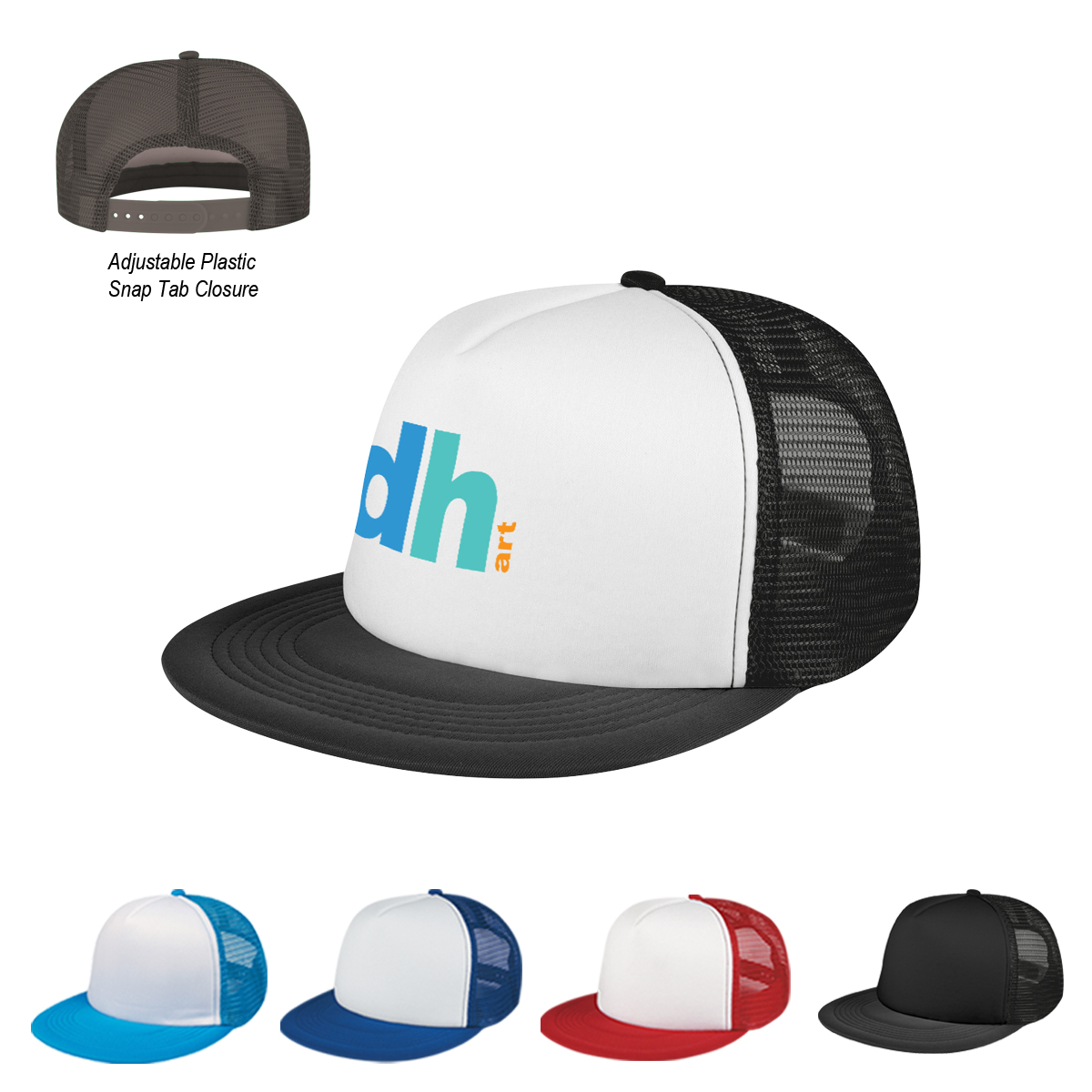Flat Bill Trucker Cap 1