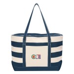 Cotton Canvas Nautical Tote Bag - 3240 NATNAV Embroidery Cotton Canvas Nautical Tote Bag - 3240 NATNAV Embroidery
