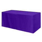 Fitted Poly/cotton 3-sided Table Cover - Fits 6' Standard Table - 0XTFT36 purple Fitted Poly/cotton 3-sided Table Cover - Fits 6' Standard Table - 0XTFT36 purple