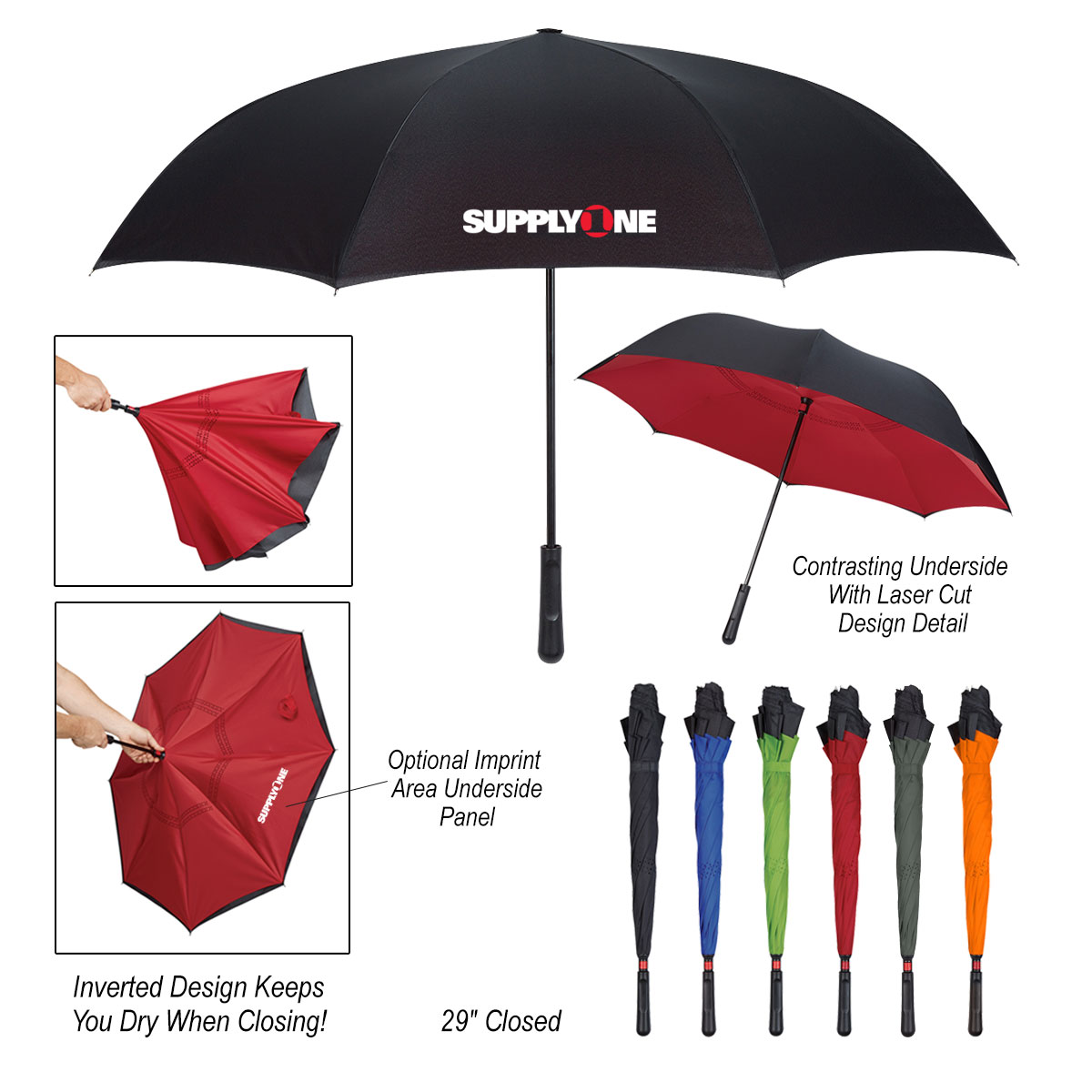 48" Arc Two-tone Inversion Umbrella 1
