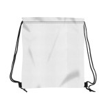 16" W X 18" H Polyester Drawstring Backpack - 3781 WHT 16" W X 18" H Polyester Drawstring Backpack - 3781 WHT