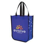 Star Struck Laminated Non-woven Tote Bag - 3683 BLU Colorbrite Star Struck Laminated Non-woven Tote Bag - 3683 BLU Colorbrite