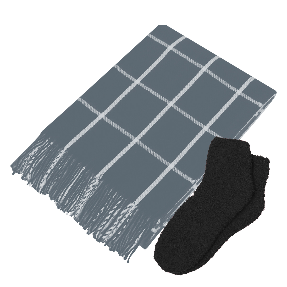 Charleston Throw & Fuzzy Socks Set 2