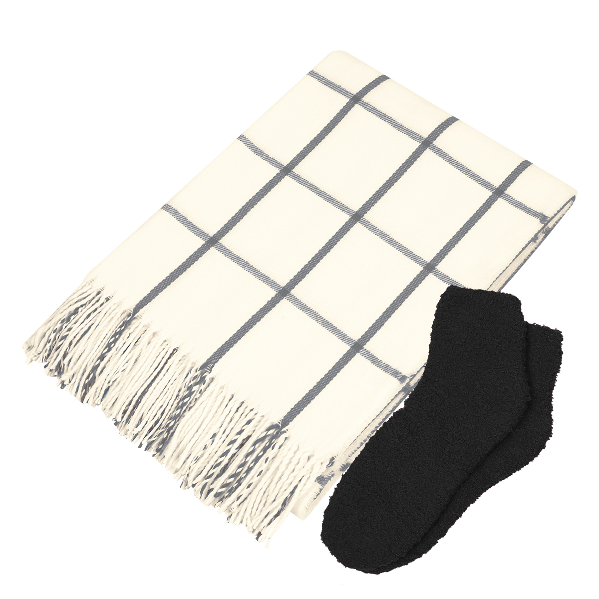 Charleston Throw & Fuzzy Socks Set 2