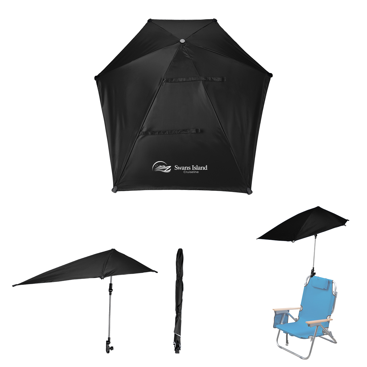 50" Arc Spf 50 Chair Umbrella With 100% Rpet Canopy 1
