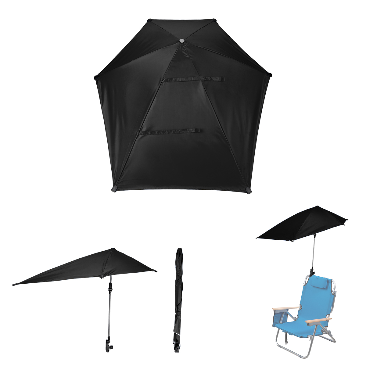 50" Arc Spf 50 Chair Umbrella With 100% Rpet Canopy 1