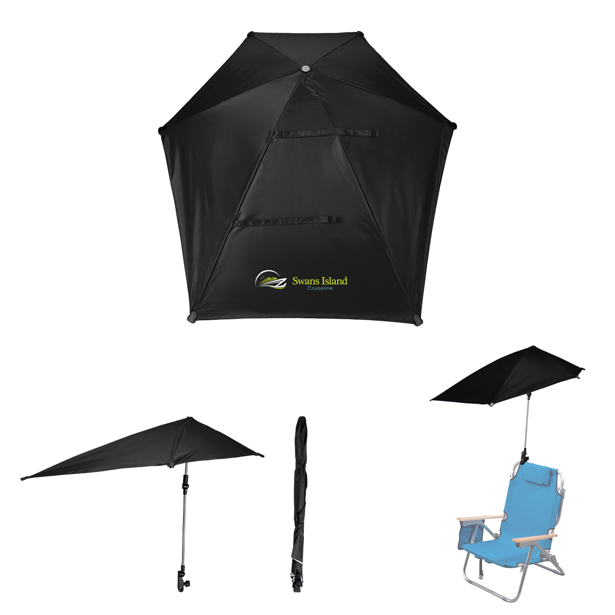 50" Arc Spf 50 Chair Umbrella With 100% Rpet Canopy 1