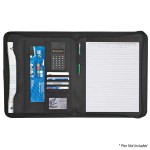 Pebble Grain Zippered Portfolio With Calculator - 6444 BLK Open Pebble Grain Zippered Portfolio With Calculator - 6444 BLK Open