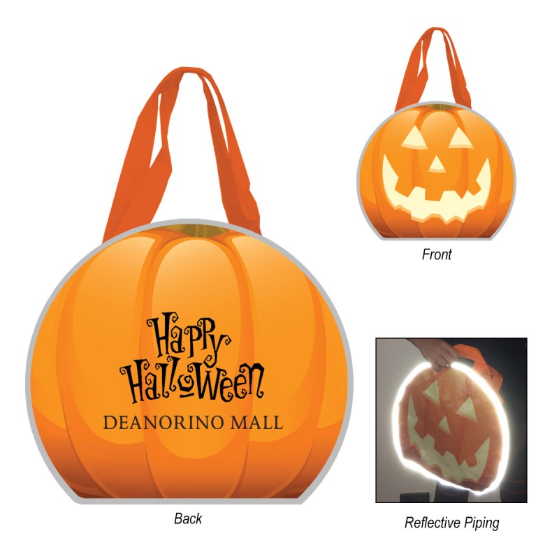 Reflective Halloween Pumpkin Tote Bag 1 Reflective Halloween Pumpkin Tote Bag 1