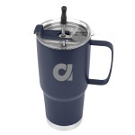 30 Oz. Lisbon Stainless Steel Tumbler With Straw - 50158 NAV Laser 30 Oz. Lisbon Stainless Steel Tumbler With Straw - 50158 NAV Laser
