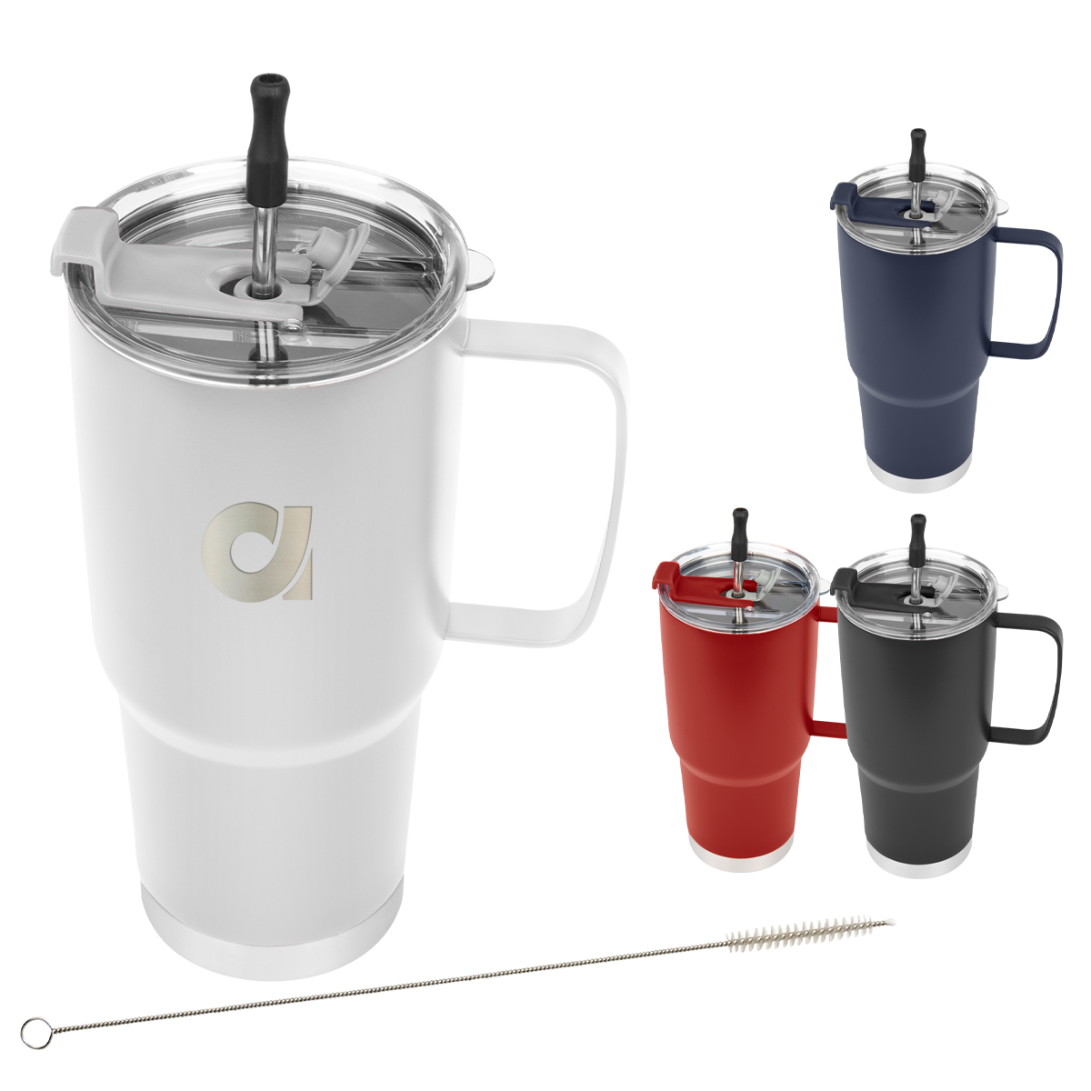 30 Oz. Lisbon Stainless Steel Tumbler With Straw 1