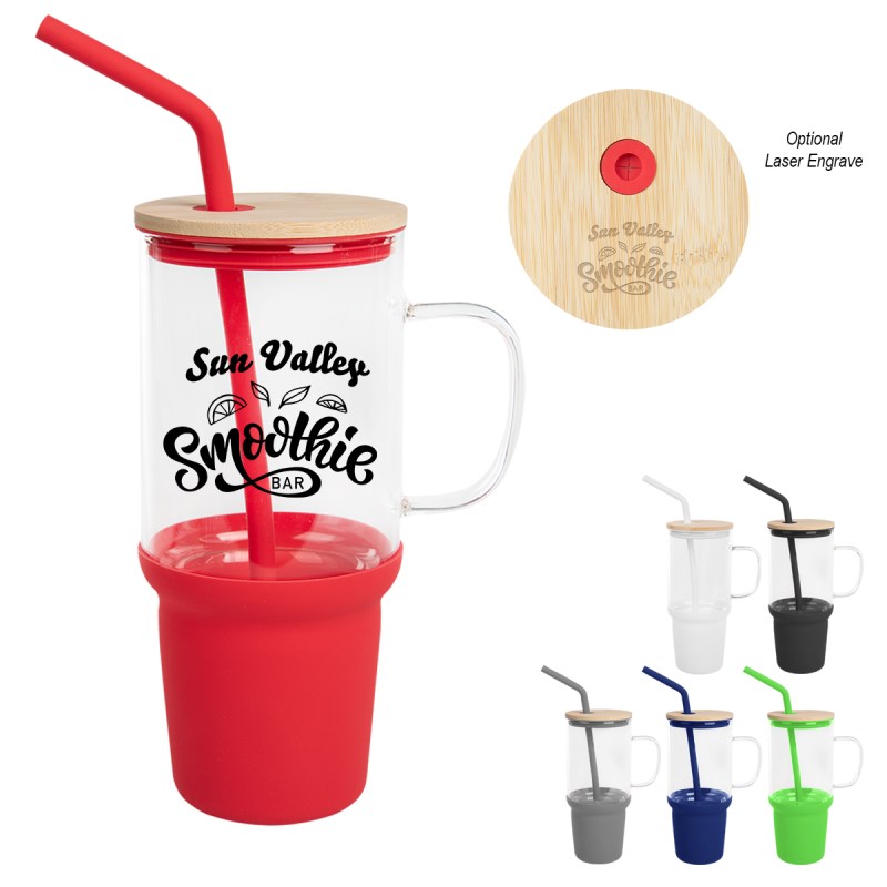 32 Oz. Evelyn Glass Tumbler With Handle 1 32 Oz. Evelyn Glass Tumbler With Handle 1