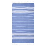 Recycled Beach Blanket With Tassel Fringe - 8081 BLU Open Recycled Beach Blanket With Tassel Fringe - 8081 BLU Open