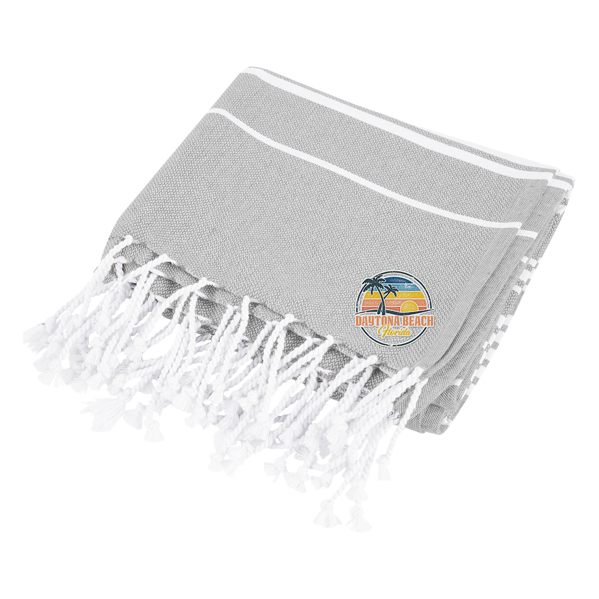 Recycled Beach Blanket With Tassel Fringe 1