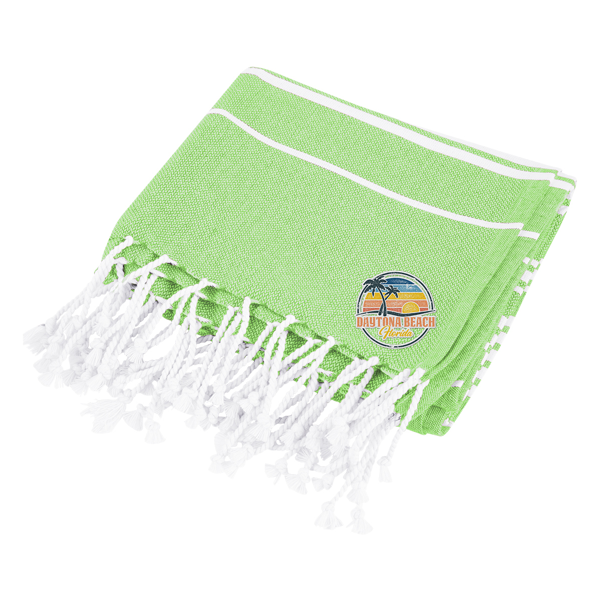 Recycled Beach Blanket With Tassel Fringe 1