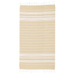 Recycled Beach Blanket With Tassel Fringe - 8081 TAN Open Recycled Beach Blanket With Tassel Fringe - 8081 TAN Open