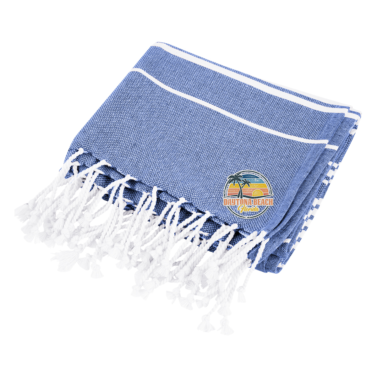 Recycled Beach Blanket With Tassel Fringe 1