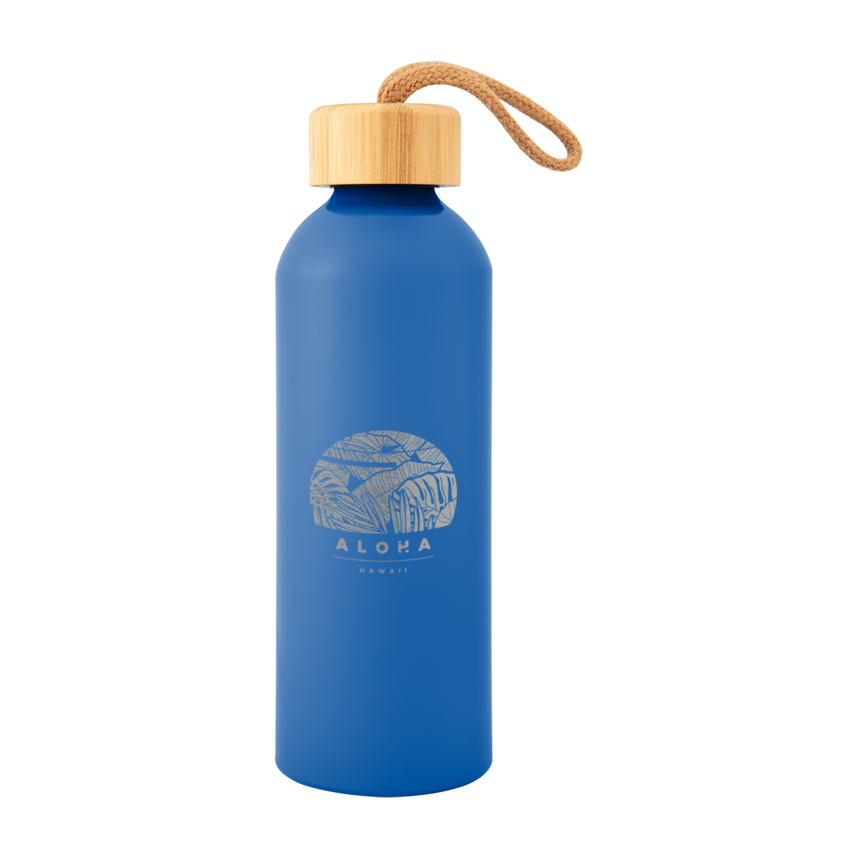 25 Oz. Full Laser Blaire Recycled Aluminum Bottle With Bamboo Lid 1