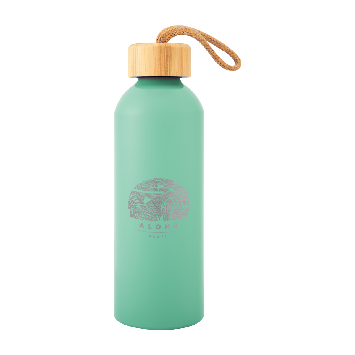 25 Oz. Full Laser Blaire Recycled Aluminum Bottle With Bamboo Lid 1