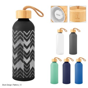 25 Oz. Full Laser Blaire Recycled Aluminum Bottle With Bamboo Lid 1 25 Oz. Full Laser Blaire Recycled Aluminum Bottle With Bamboo Lid 1