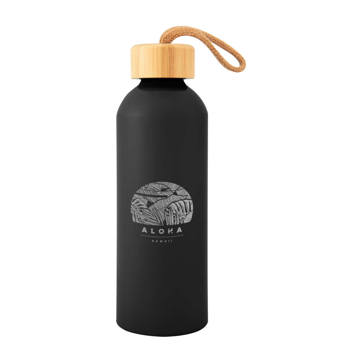 25 Oz. Full Laser Blaire Recycled Aluminum Bottle With Bamboo Lid 1
