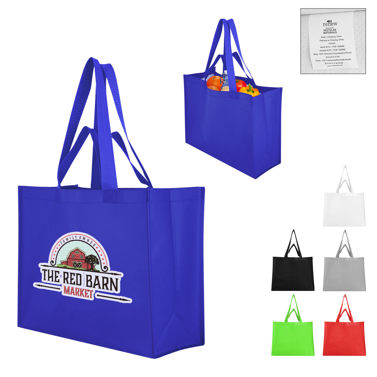 Matte Laminated Recycled Non-woven Dual Handle Shopper Tote Bag 1
