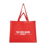 Matte Laminated Recycled Non-woven Dual Handle Shopper Tote Bag - 30161 RED Silkscreen Matte Laminated Recycled Non-woven Dual Handle Shopper Tote Bag - 30161 RED Silkscreen