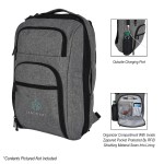 Heathered Rfid Laptop Backpack & Briefcase - 3689 GRA Embroidery Heathered Rfid Laptop Backpack & Briefcase - 3689 GRA Embroidery