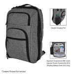 Heathered Rfid Laptop Backpack & Briefcase - 3689 GRA Colorbrite Heathered Rfid Laptop Backpack & Briefcase - 3689 GRA Colorbrite