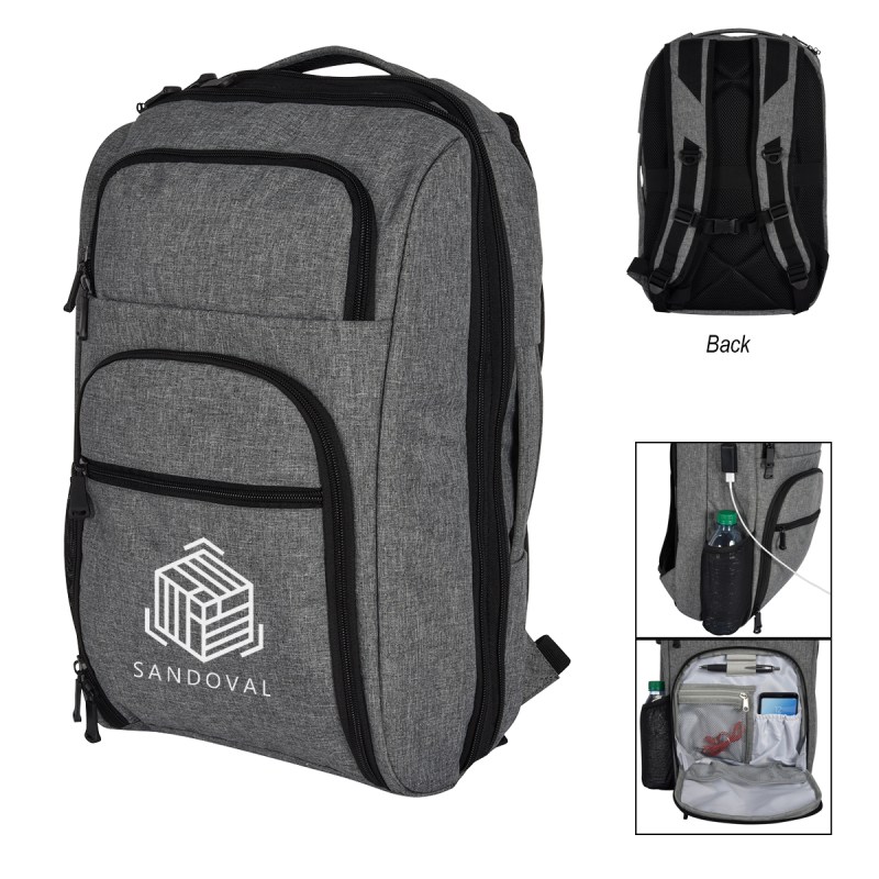 Heathered Rfid Laptop Backpack & Briefcase 1 Heathered Rfid Laptop Backpack & Briefcase 1
