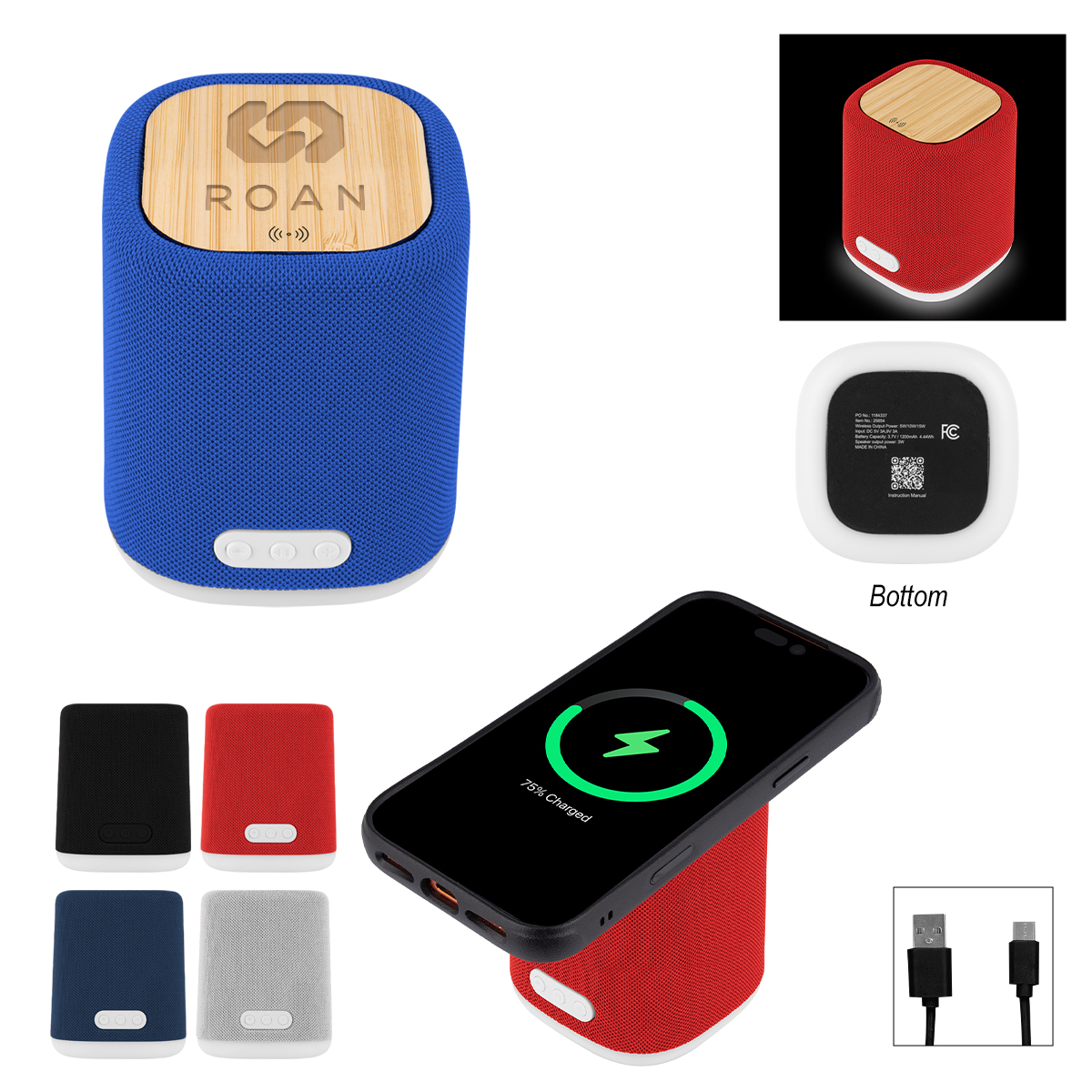 Recycled Light Up Speaker & Wireless Charger 1