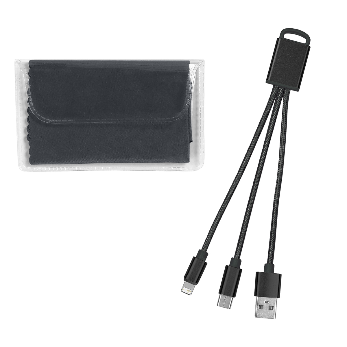 Braided Charging Buddy & Micro Fiber Cloth Set 1