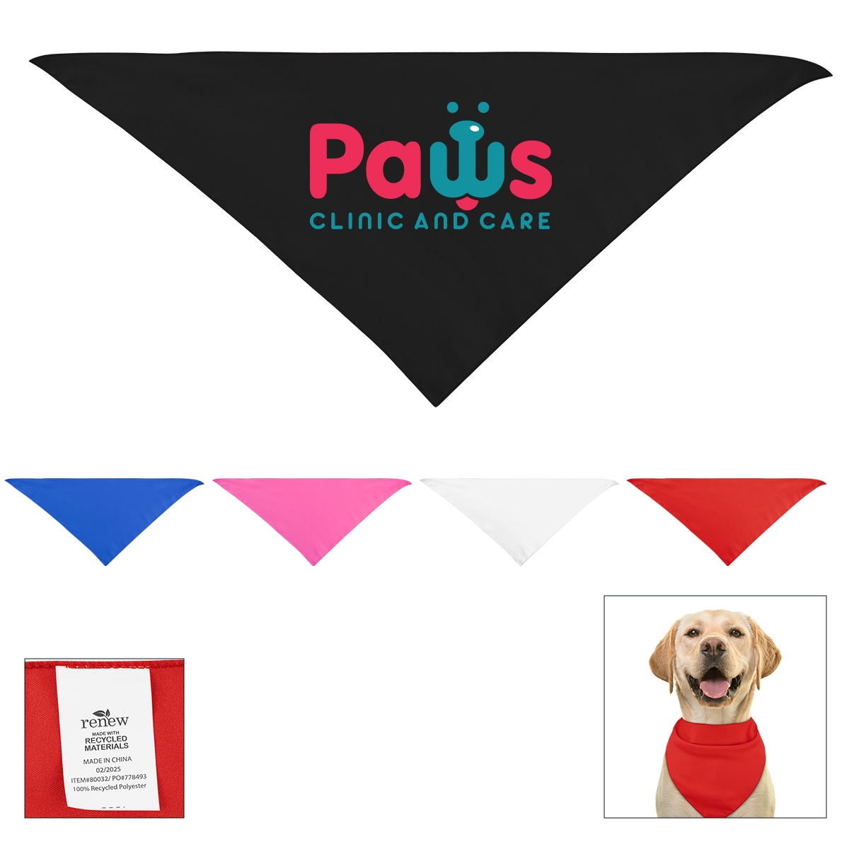 Large Triangle Rpet Pet Bandana 1