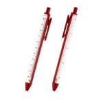 Straight Line Pen With 4" Ruler - 12024 REDWHT Side Straight Line Pen With 4" Ruler - 12024 REDWHT Side