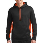 Sport-tek® Sport-wick® Fleece Colorblock Hooded Pullover - ST235 blackdeeporange Sport-tek® Sport-wick® Fleece Colorblock Hooded Pullover - ST235 blackdeeporange