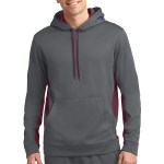 Sport-tek® Sport-wick® Fleece Colorblock Hooded Pullover - ST235 darksmokegreymaroon Sport-tek® Sport-wick® Fleece Colorblock Hooded Pullover - ST235 darksmokegreymaroon