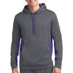 Sport-tek® Sport-wick® Fleece Colorblock Hooded Pullover - ST235 darksmokegreypurple Sport-tek® Sport-wick® Fleece Colorblock Hooded Pullover - ST235 darksmokegreypurple