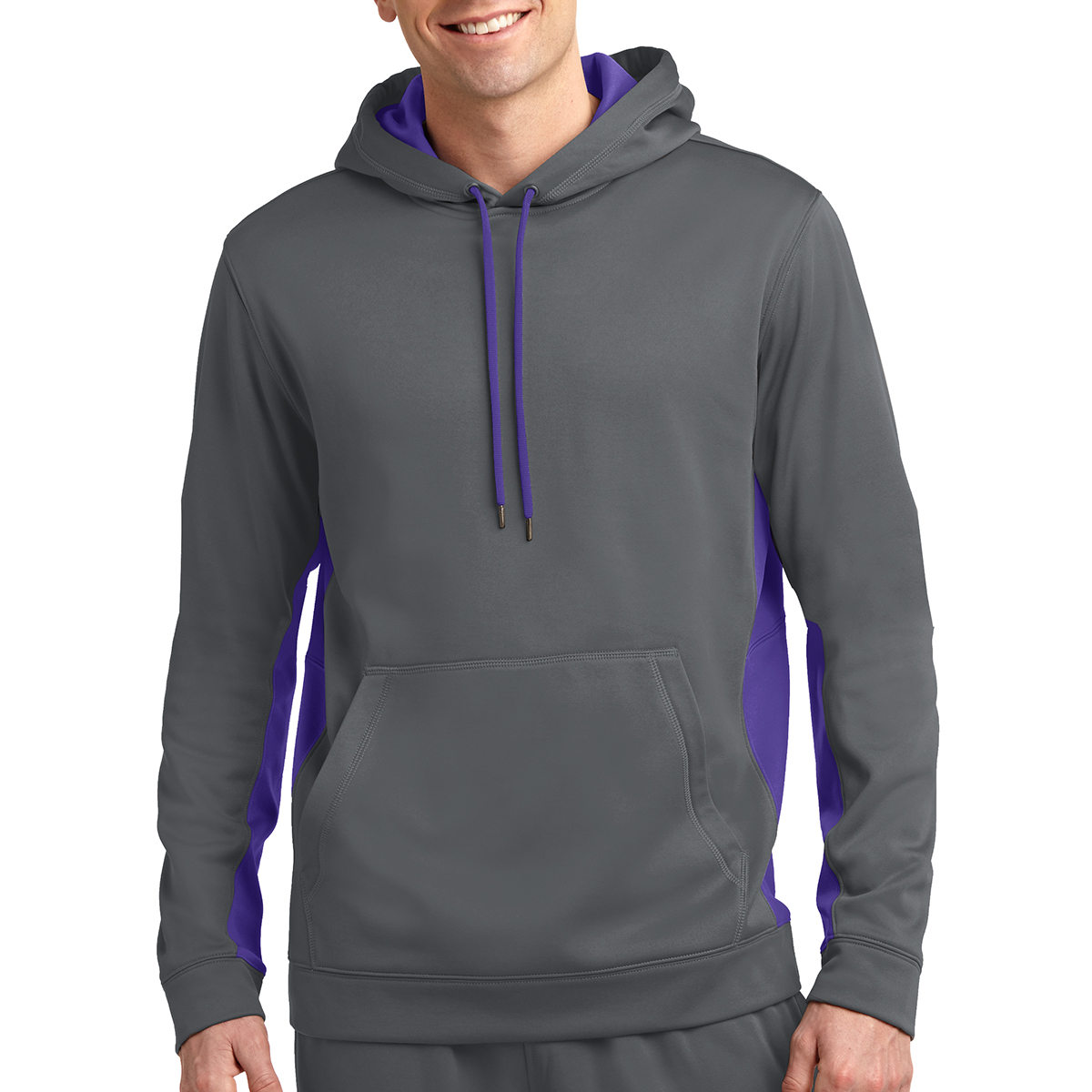 Sport-tek® Sport-wick® Fleece Colorblock Hooded Pullover 1