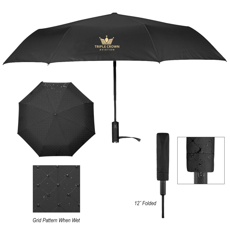 42" Arc Hidden Grid Telescopic Folding Umbrella With 100% Rpet Canopy 1 42" Arc Hidden Grid Telescopic Folding Umbrella With 100% Rpet Canopy 1
