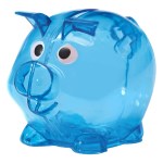 Mini Plastic Piggy Bank - 5062 TRNGRN Padprint Mini Plastic Piggy Bank - 5062 TRNGRN Padprint