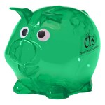 Mini Plastic Piggy Bank - 5062 TRNGRN Mini Plastic Piggy Bank - 5062 TRNGRN