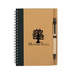 Eco-inspired Spiral Notebook & Pen - 6100 NATBLK Silkscreen Eco-inspired Spiral Notebook & Pen - 6100 NATBLK Silkscreen