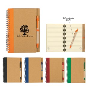 Eco-inspired Spiral Notebook & Pen 1 Eco-inspired Spiral Notebook & Pen 1