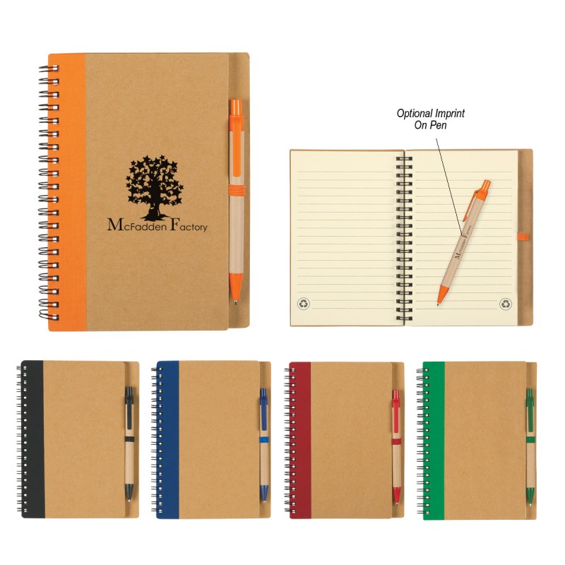 Eco-inspired Spiral Notebook & Pen 1 Eco-inspired Spiral Notebook & Pen 1