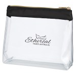 Sadie Satin Clear Cosmetic Bag - 9499 CLRBLK Silkscreen Sadie Satin Clear Cosmetic Bag - 9499 CLRBLK Silkscreen