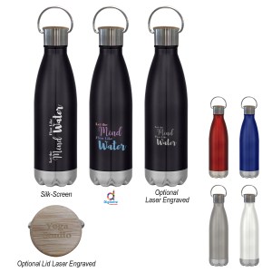 16 Oz. Swiggy Stainless Steel Bottle With Bamboo Lid 1 16 Oz. Swiggy Stainless Steel Bottle With Bamboo Lid 1