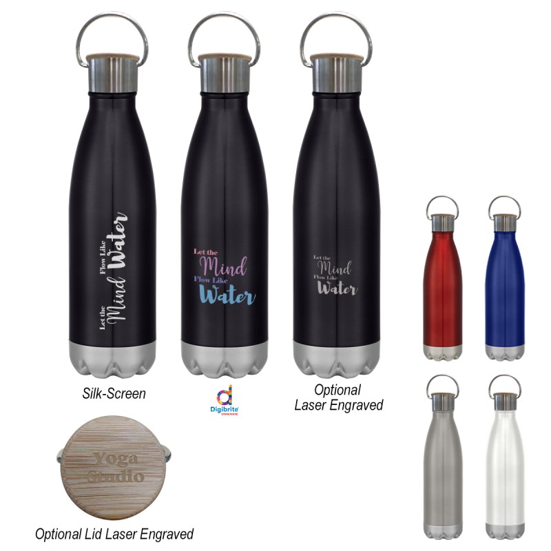 16 Oz. Swiggy Stainless Steel Bottle With Bamboo Lid 1 16 Oz. Swiggy Stainless Steel Bottle With Bamboo Lid 1